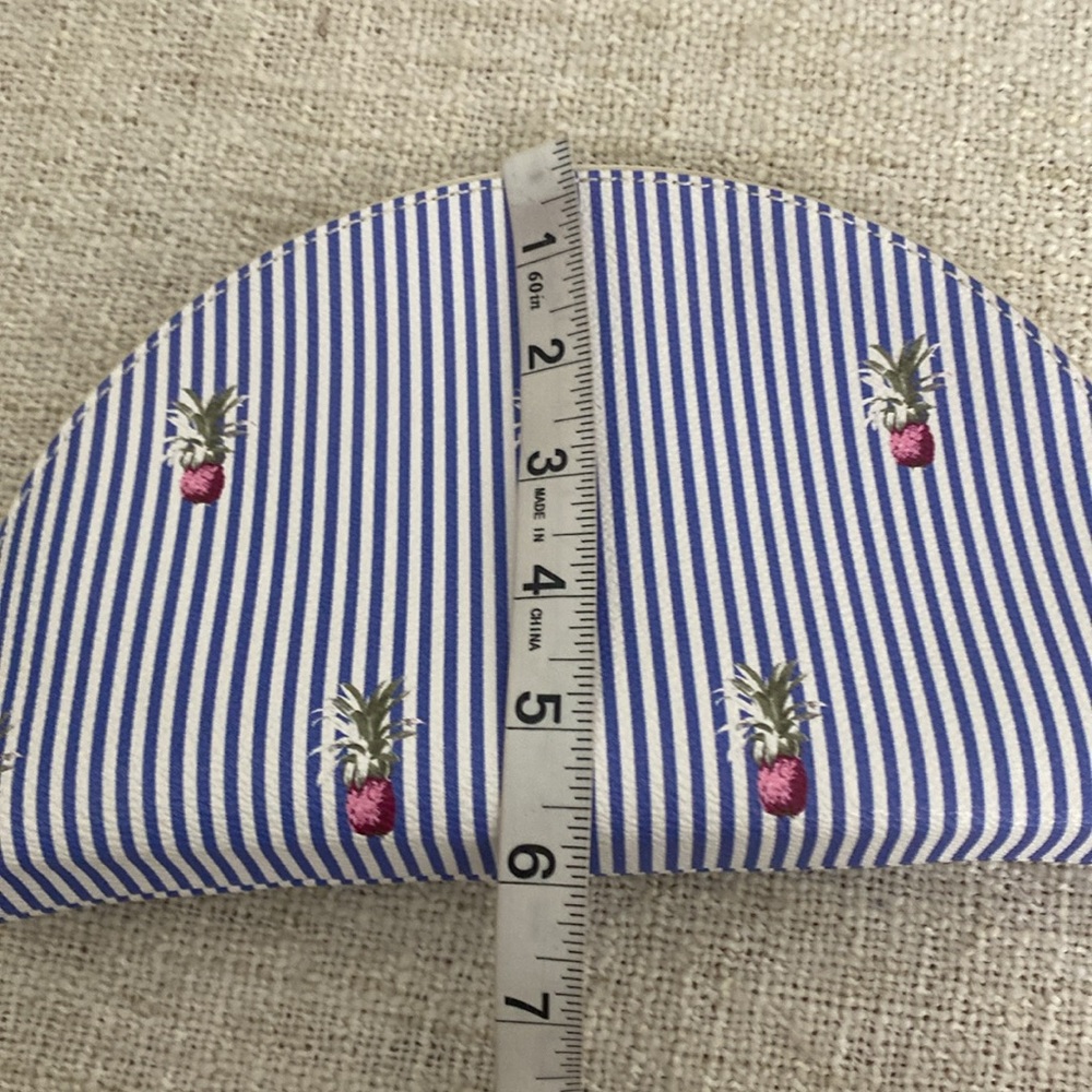 Banana Republic Blue/White Stripe with Pink Pineapple Print Clutch - Picture 13 of 13